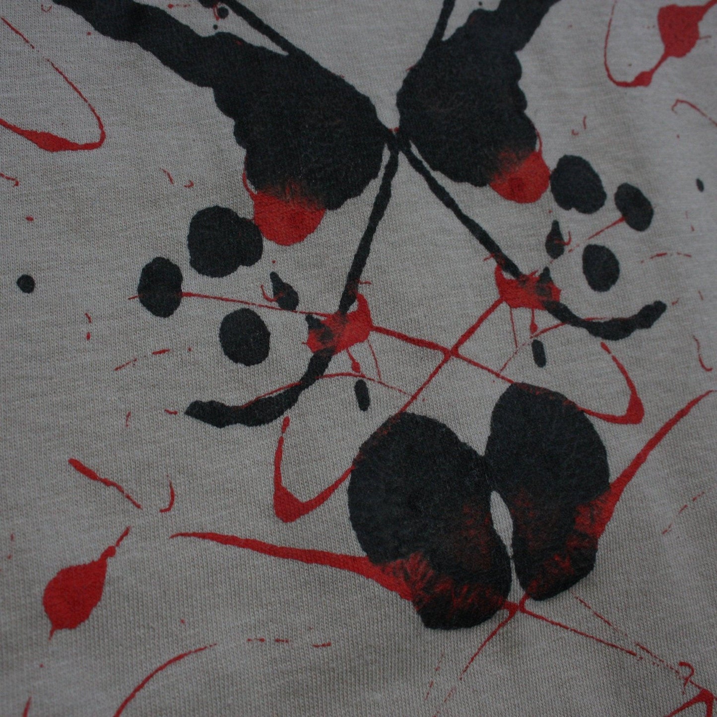 Rorschach, Sand cotton T-Shirt with Black & Red ink blot - XL #1(RS BR XL1) - ElRatDesigns - T Shirt