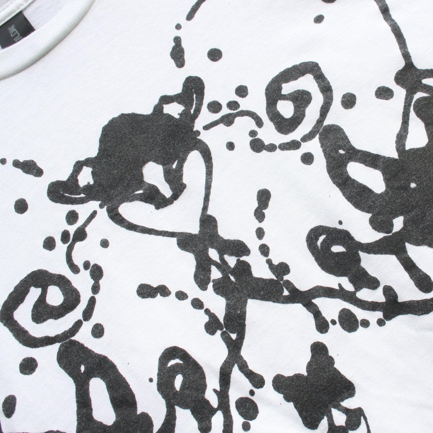 Rorschach, White cotton T-Shirt with Black ink blot - Large #1 (RW B L1) - ElRatDesigns - T Shirt