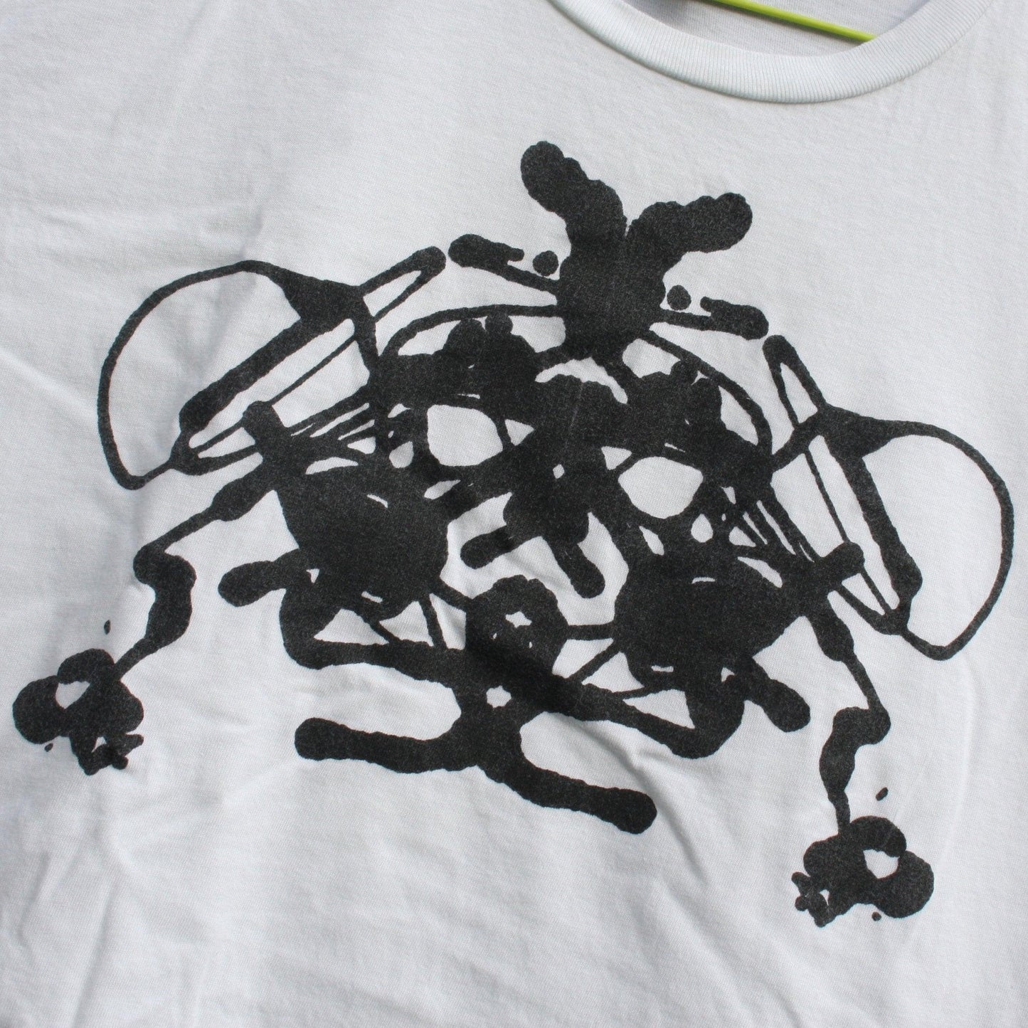 Rorschach, White cotton T-Shirt with Black ink blot - Medium #2 (RW B M2) - ElRatDesigns - T Shirt