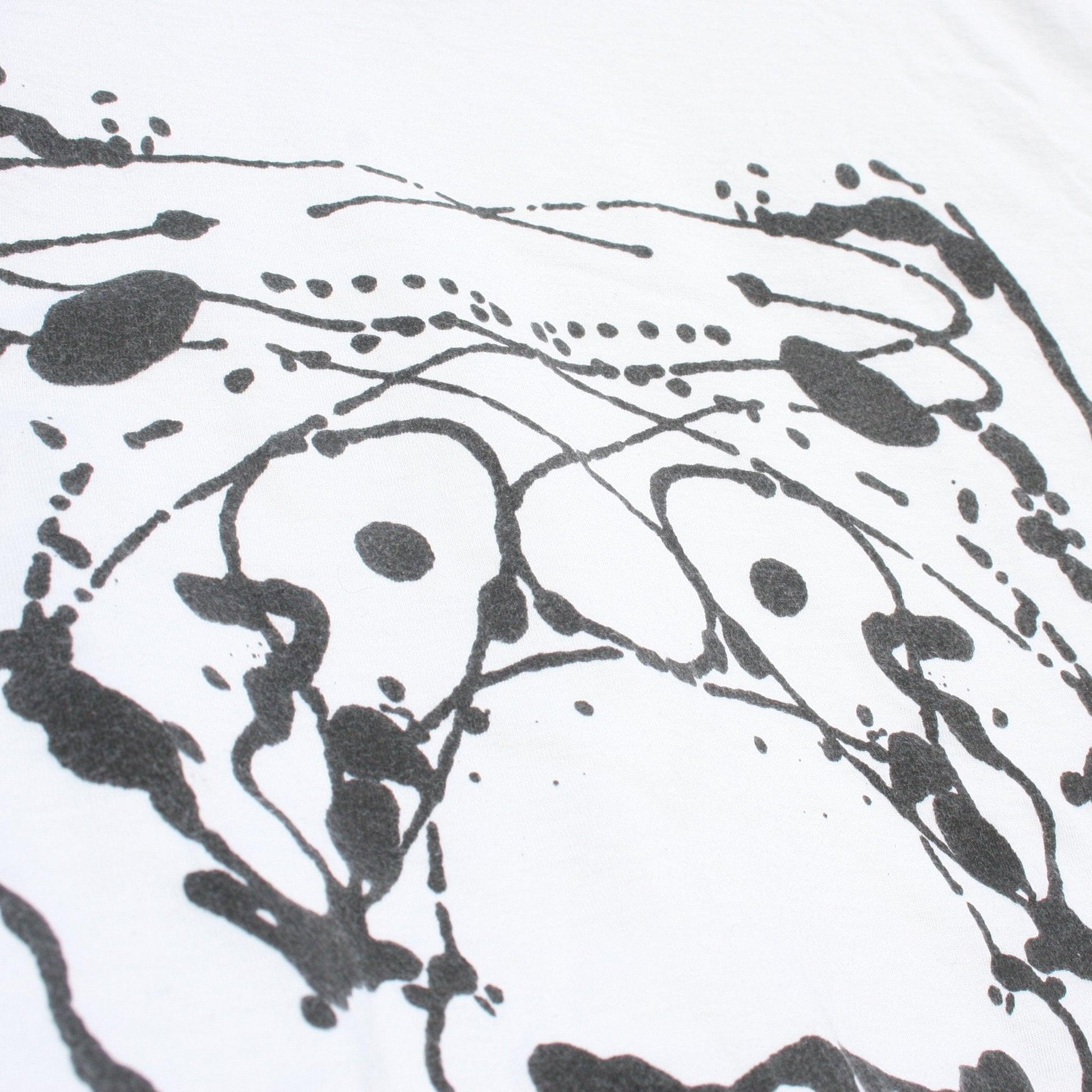 Rorschach, White cotton T-Shirt with Black ink blot - XL #2 (RW B XL2) - ElRatDesigns - T Shirt