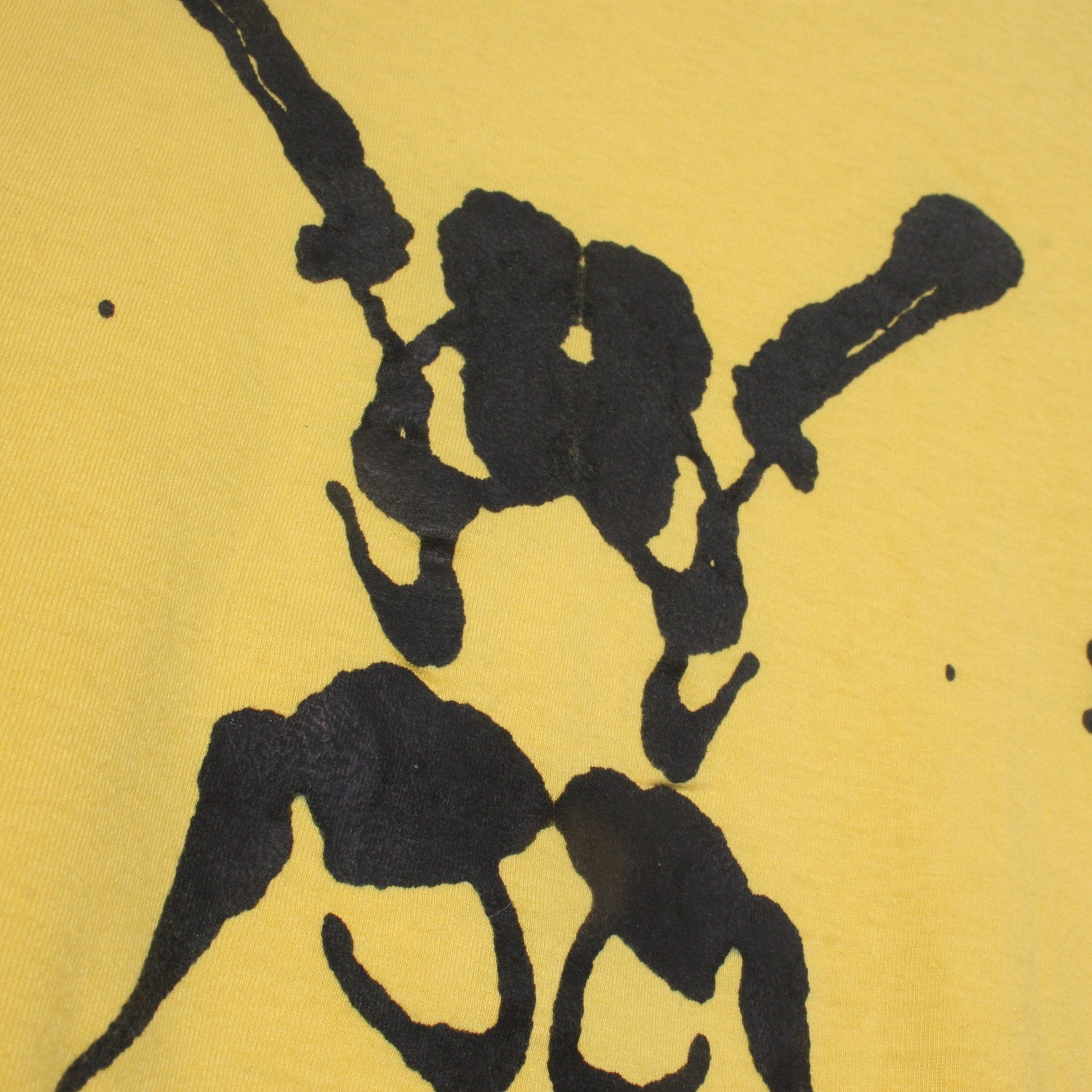 Rorschach, Yellow cotton T-Shirt with Black ink blot - XL #1 (RY B XL1) - ElRatDesigns - T Shirt