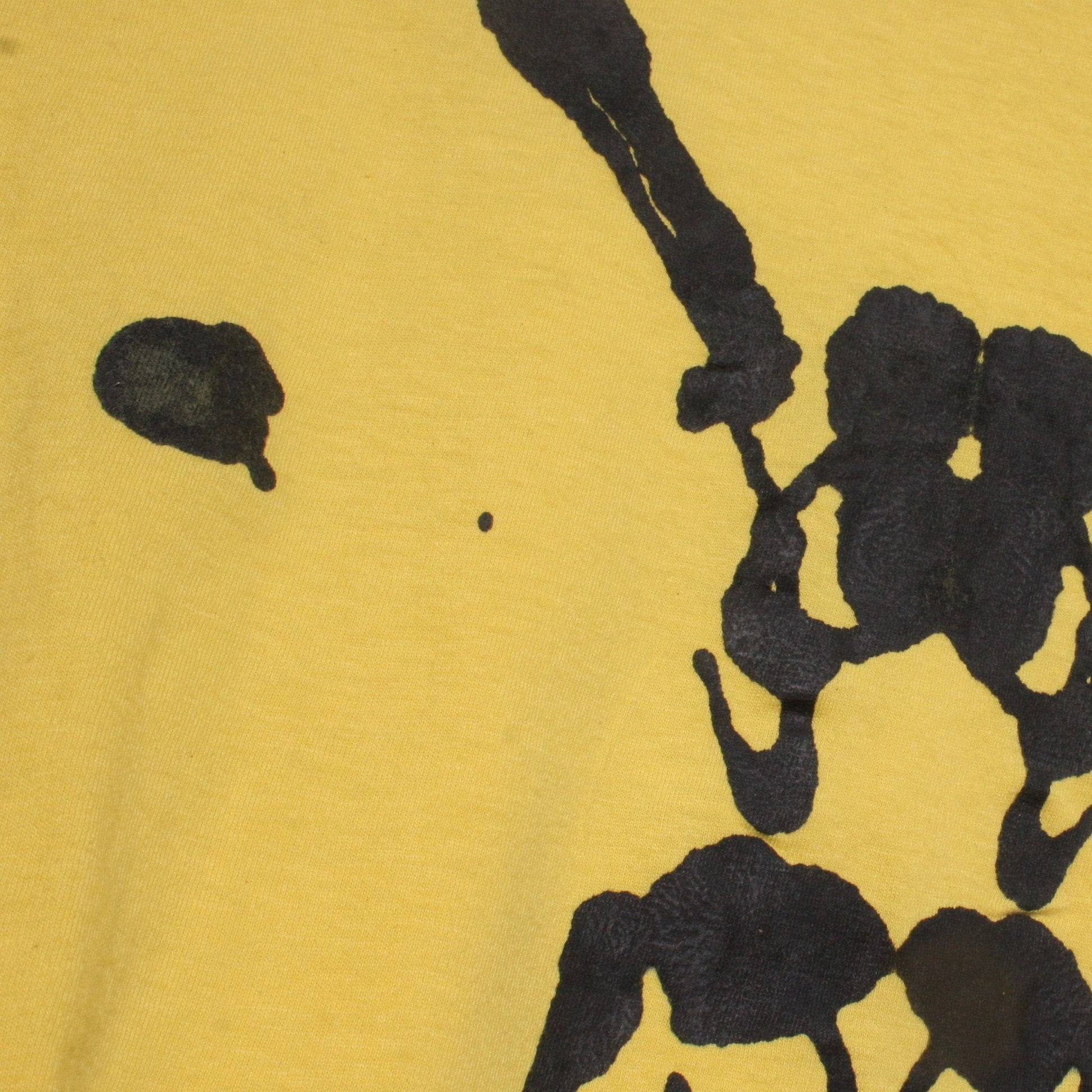 Rorschach, Yellow cotton T-Shirt with Black ink blot - XL #1 (RY B XL1) - ElRatDesigns - T Shirt