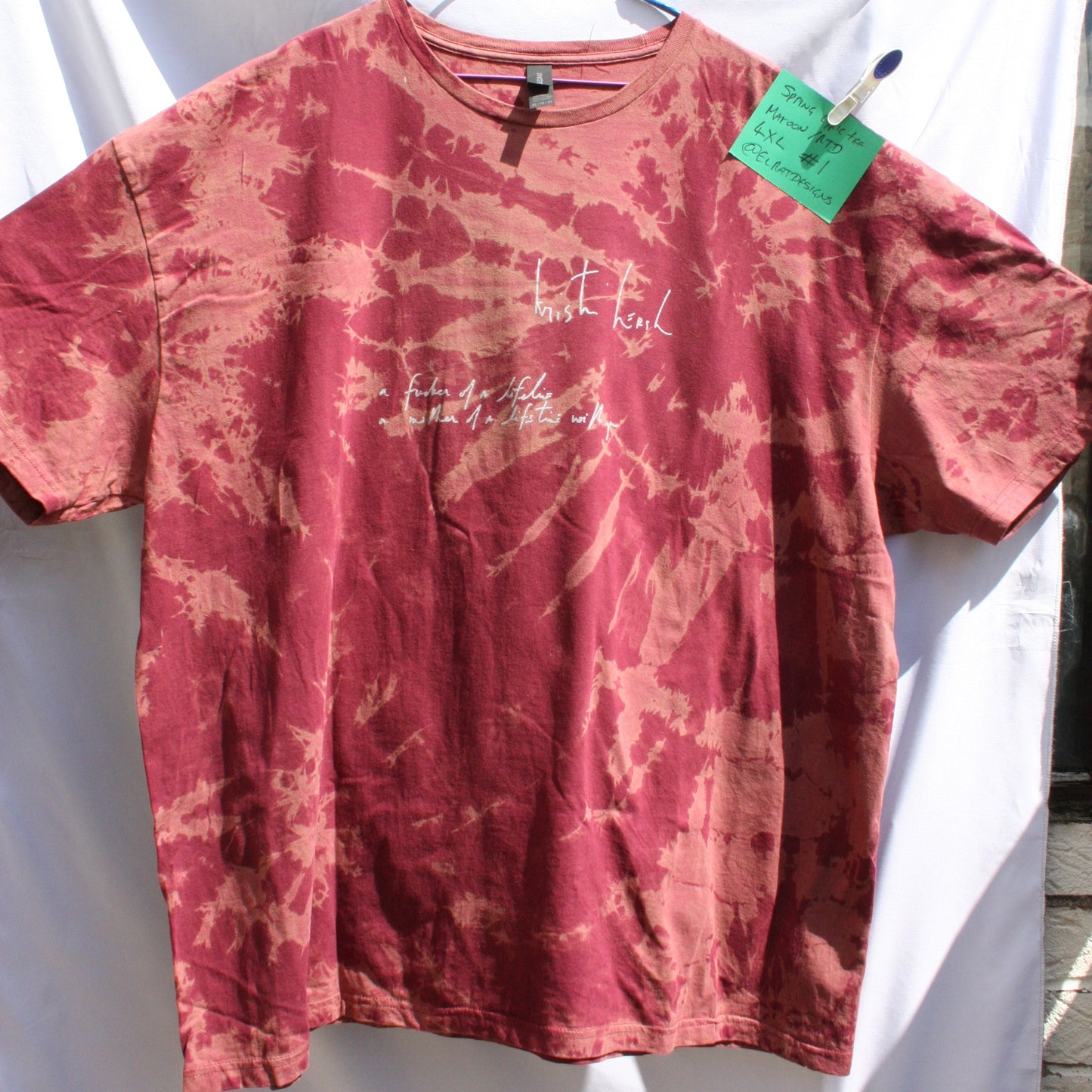 Spring - Kristin Hersh T - Shirt - 4XL ONE OFF Maroon Reverse Tie - Dye (#1) ***MISPRINT*** - ElRatDesigns - T Shirt