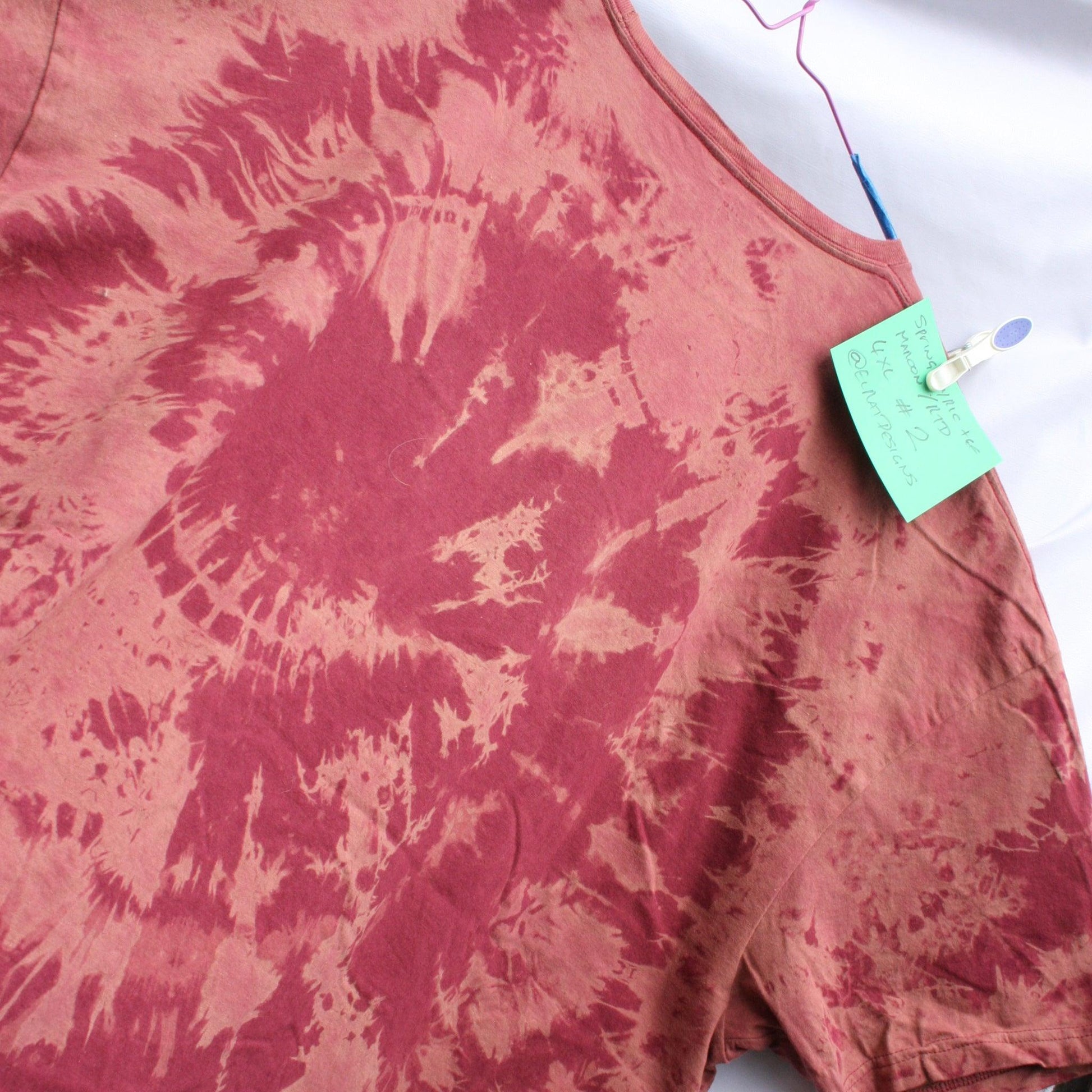 Spring - Kristin Hersh T-Shirt - 4XL ONE OFF Maroon Reverse Tie-Dye (#2) ElRat Designs