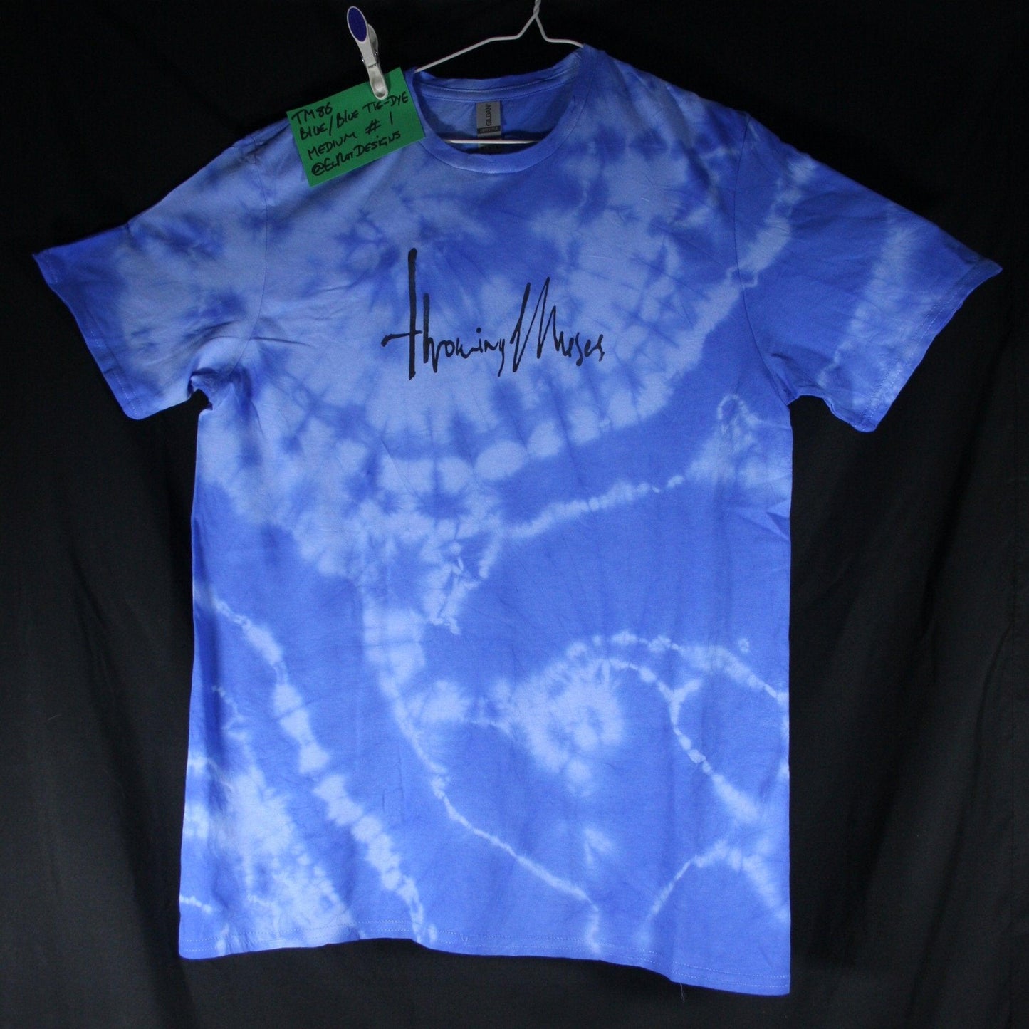 Throwing Muses 1986 logo - ONE OFF Blue/Blue Tie-Dye Medium (#1) ***MISPRINT*** - ElRatDesigns - T Shirt