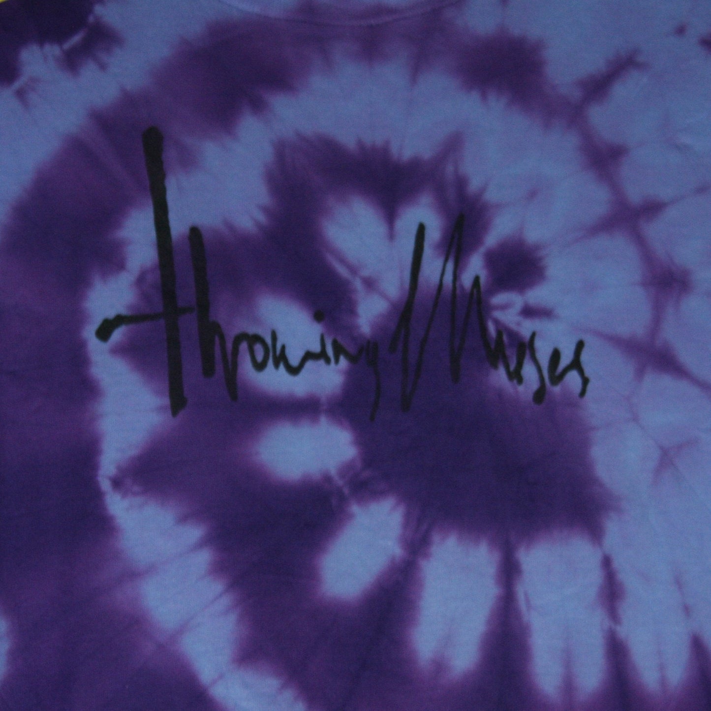 Throwing Muses 1986 logo - ONE OFF Blue/Purple Tie-Dye Large (#1) ***MISPRINT*** - ElRatDesigns - T Shirt