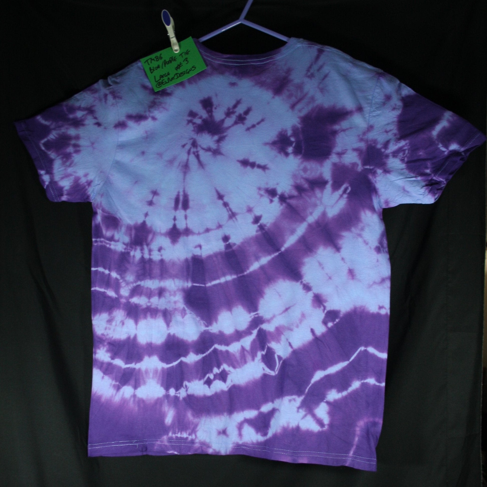 Throwing Muses 1986 logo - ONE OFF Blue/Purple Tie-Dye Large (#3) ***MISPRINT*** - ElRatDesigns - T Shirt