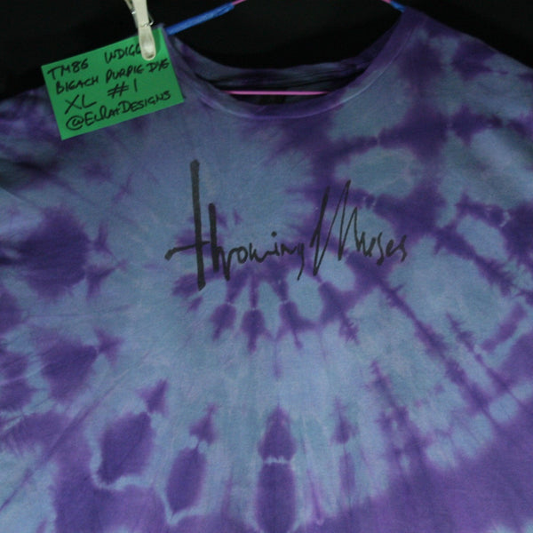Throwing Muses 1986 logo - ONE OFF Indigo/Purple Tie-Dye XLarge (#1) ***MISPRINT*** - ElRatDesigns - T Shirt
