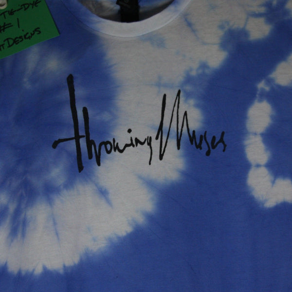 Throwing Muses 1986 logo - ONE OFF White/Blue Tie-Dye XLarge (#1) ***MISPRINT*** - ElRatDesigns - T Shirt