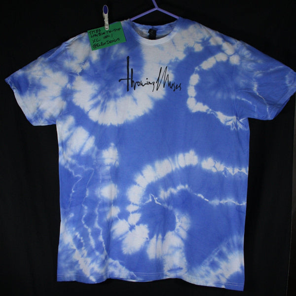 Throwing Muses 1986 logo - ONE OFF White/Blue Tie-Dye XLarge (#1) ***MISPRINT*** - ElRatDesigns - T Shirt