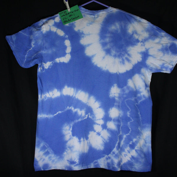 Throwing Muses 1986 logo - ONE OFF White/Blue Tie-Dye XLarge (#1) ***MISPRINT*** - ElRatDesigns - T Shirt
