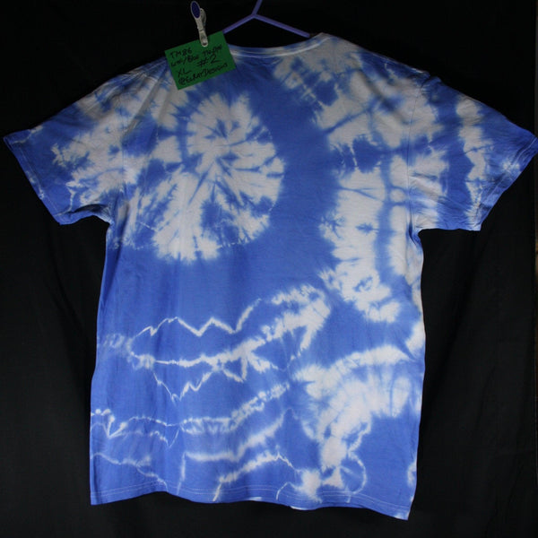 Throwing Muses 1986 logo - ONE OFF White/Blue Tie-Dye XLarge (#2) ***MISPRINT*** - ElRatDesigns - T Shirt