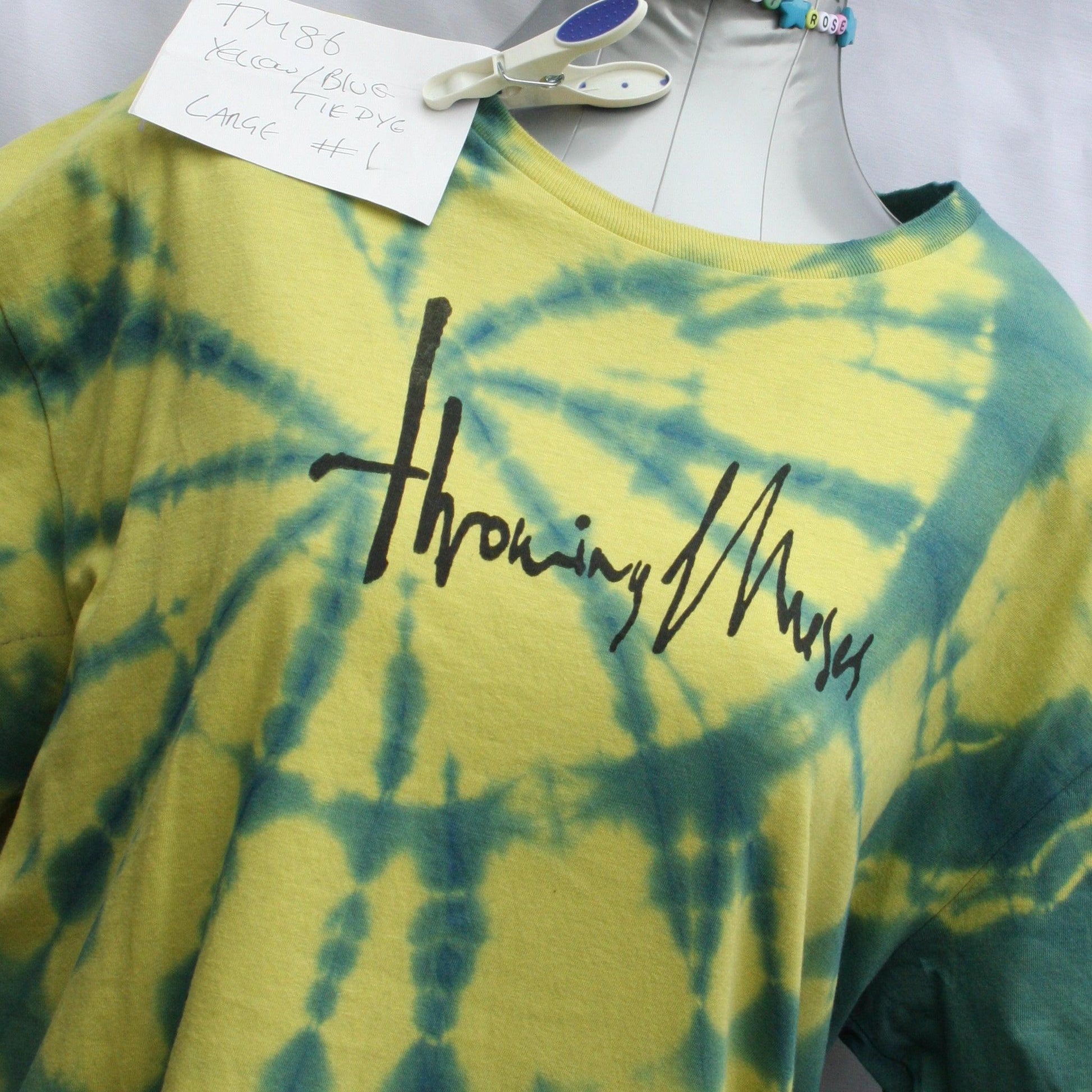 Throwing Muses 1986 logo - ONE OFF Yellow/Blue Tie - Dye Large (#1) ***MISPRINT*** - ElRatDesigns - T Shirt