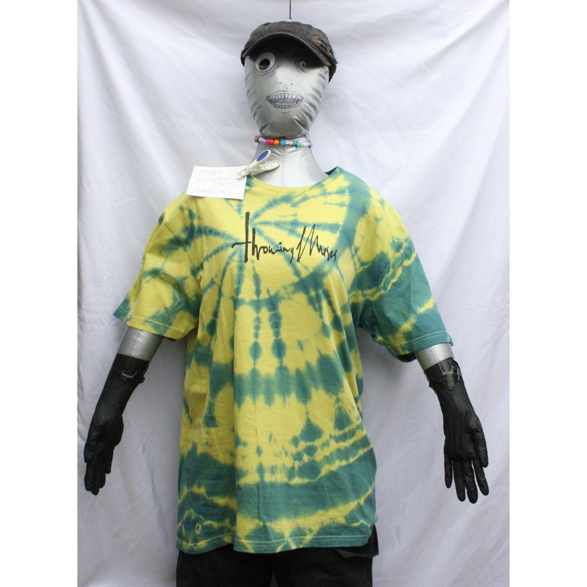 Throwing Muses 1986 logo - ONE OFF Yellow/Blue Tie - Dye Large (#1) ***MISPRINT*** - ElRatDesigns - T Shirt