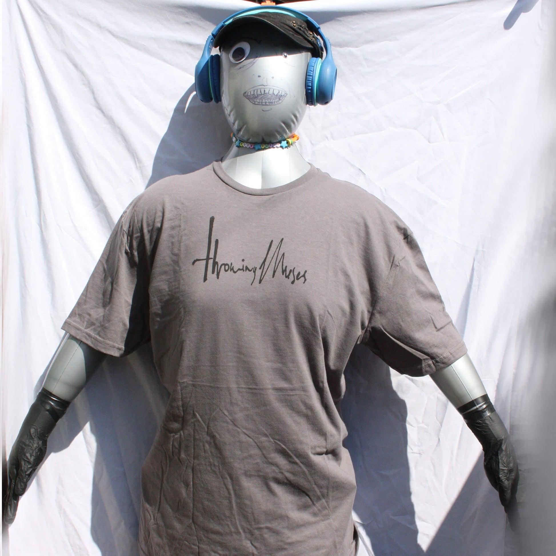 Throwing Muses 1986 logo - Screen printed T-Shirt   in charcoal with black water based ink from ElRatDesigns 