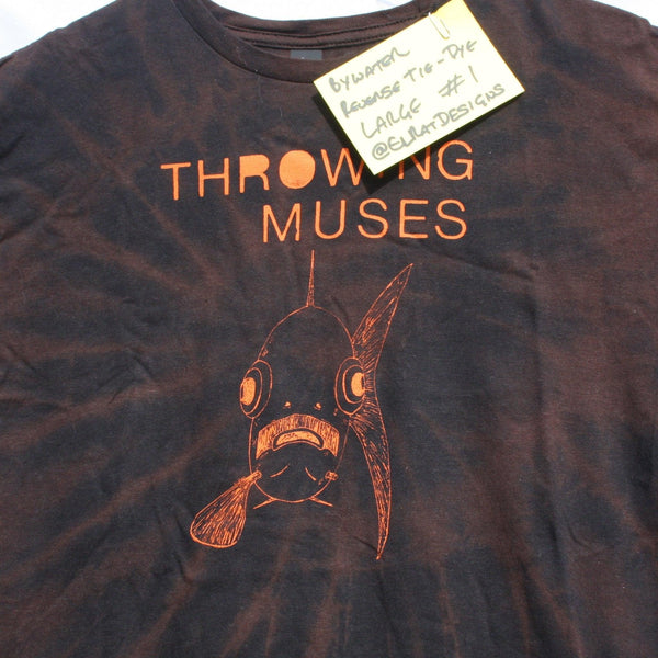 Throwing Muses 'Bywater' fish tee - Large ONE OFF Reverse Tie-Dye (#1) ***MISPRINT*** - ElRatDesigns - T Shirt