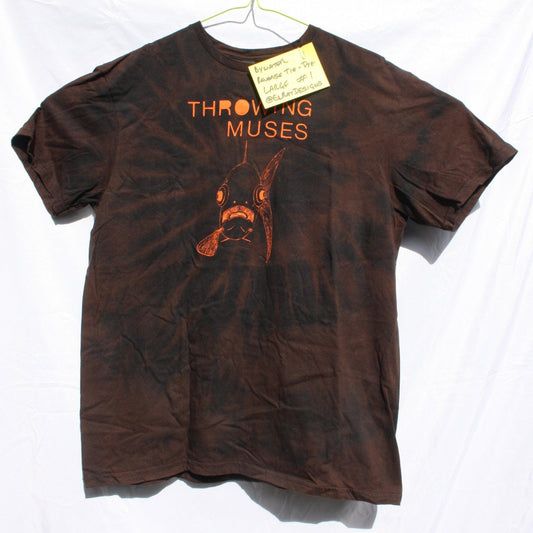 Throwing Muses 'Bywater' fish tee - Large ONE OFF Reverse Tie-Dye (#1) ***MISPRINT*** - ElRatDesigns - T Shirt