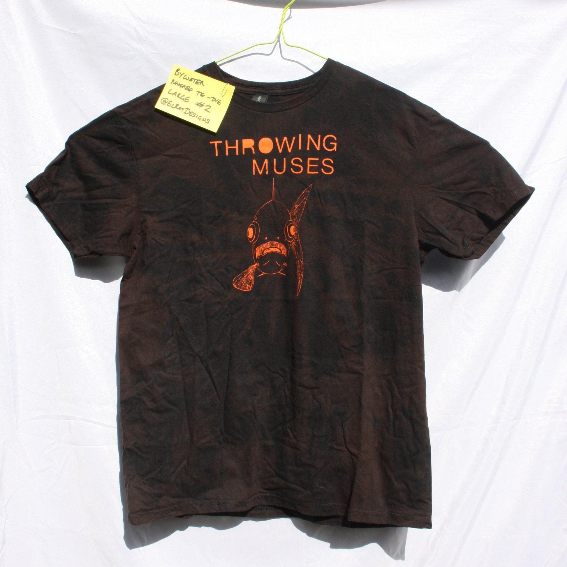 Throwing Muses 'Bywater' fish tee - Large ONE OFF Reverse Tie-Dye (#2) ***MISPRINT*** - ElRatDesigns - T Shirt