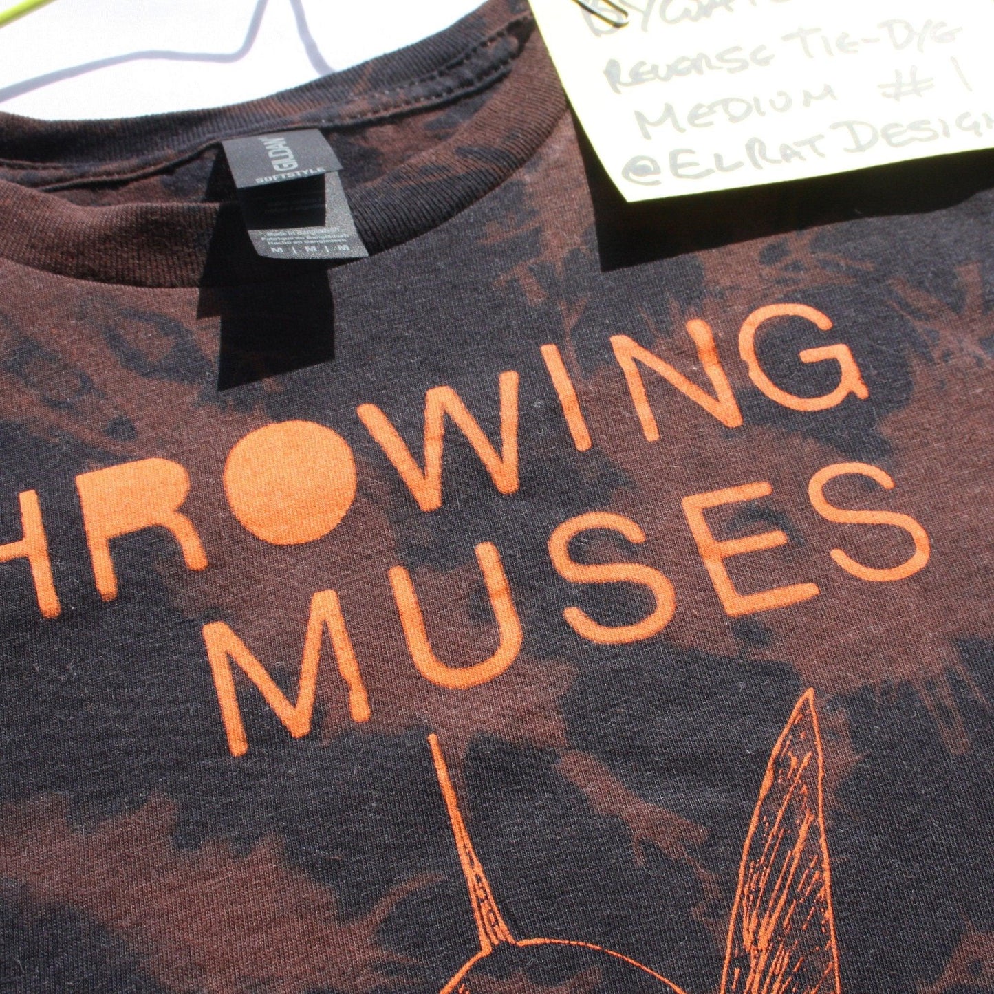 Throwing Muses 'Bywater' fish tee - Medium ONE OFF Reverse Tie-Dye (#1) ***MISPRINT*** - ElRatDesigns - T Shirt