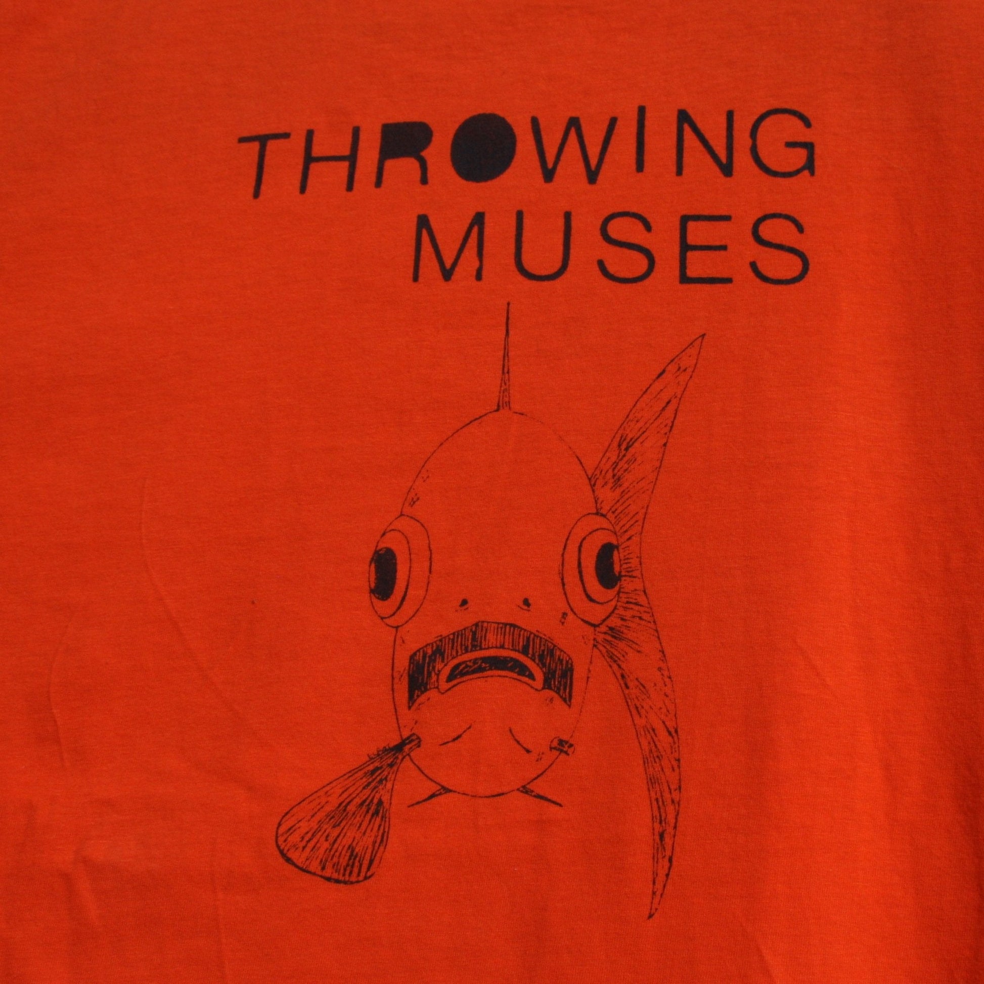 Throwing Muses 'Bywater' fish tee - Orange T-Shirt with black print - ElRat/Hersh - ElRatDesigns - T Shirt
