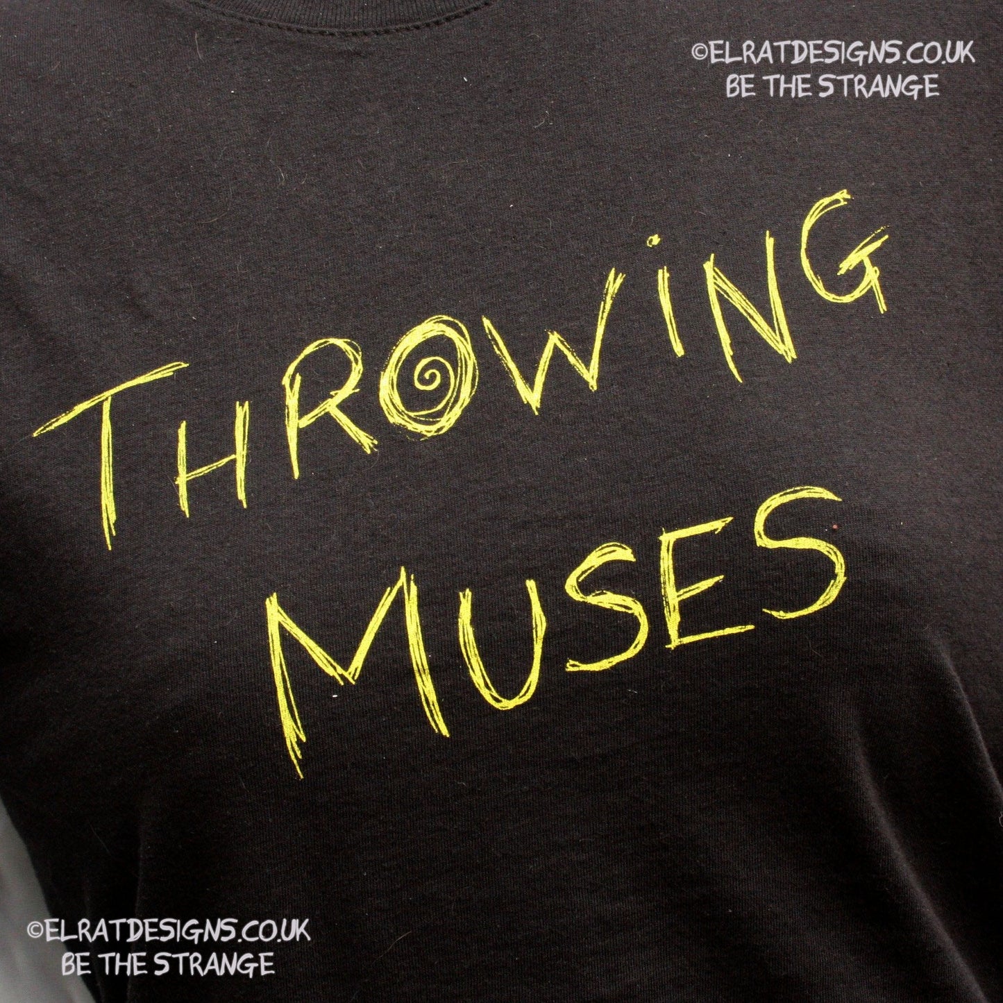Throwing Muses, ElRat Scruffy Scrawl, hand drawn by ElRat, hand printed by ElRat Designs - elratdesigns.co.uk