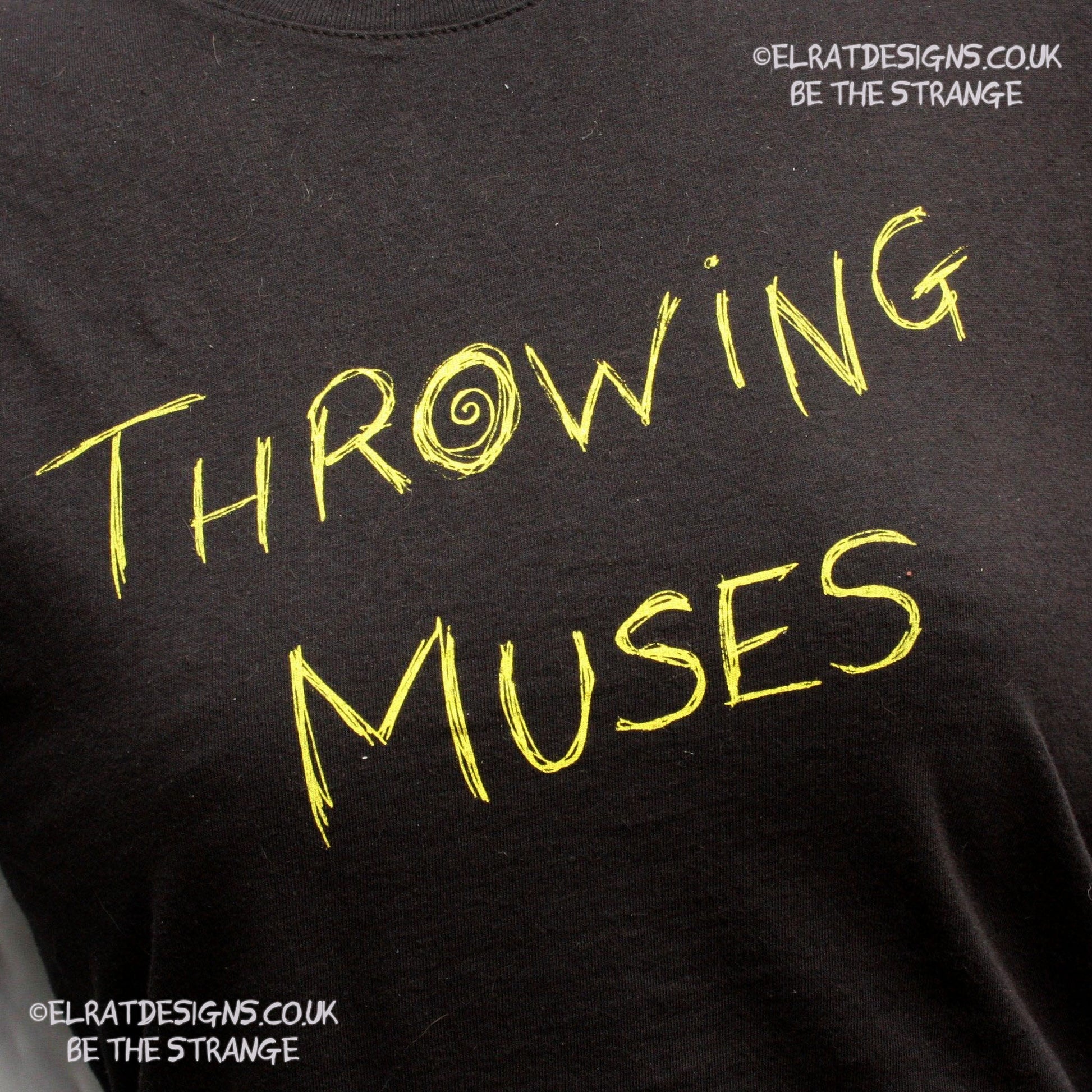Throwing Muses, ElRat Scruffy Scrawl, hand drawn by ElRat, hand printed by ElRat Designs - elratdesigns.co.uk