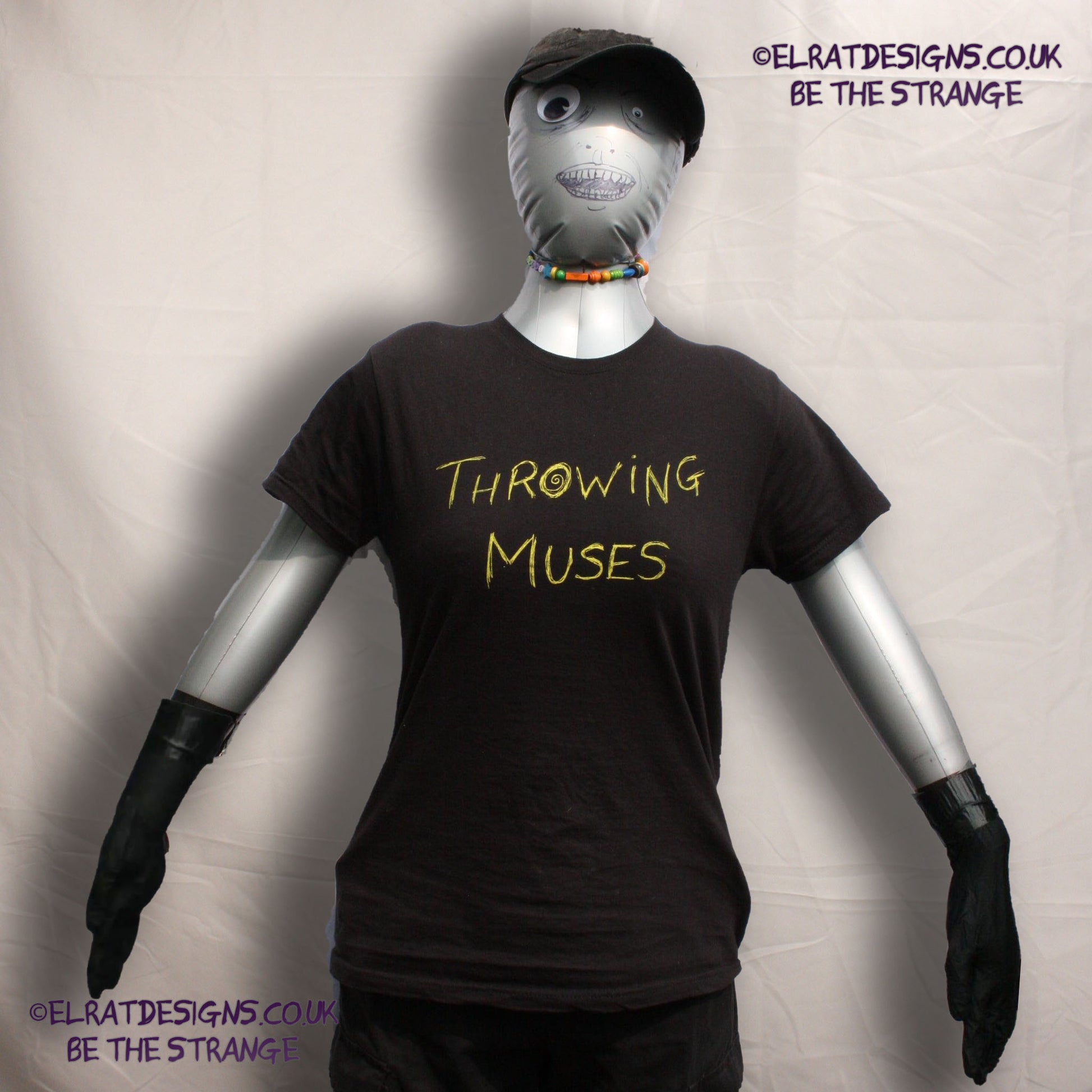 Throwing Muses, ElRat Scruffy Scrawl, hand drawn by ElRat, hand printed by ElRat Designs - elratdesigns.co.uk
