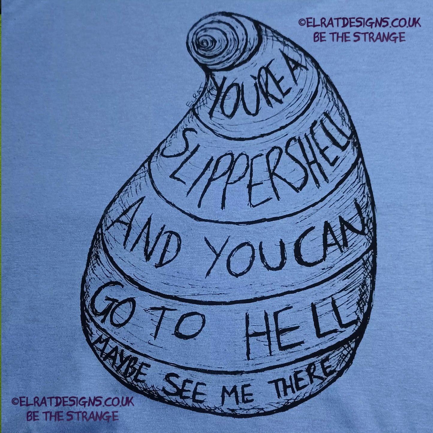 Throwing Muses, Slippershell, hand drawn by ElRat, hand printed by ElRat Designs - elratdesigns.co.uk