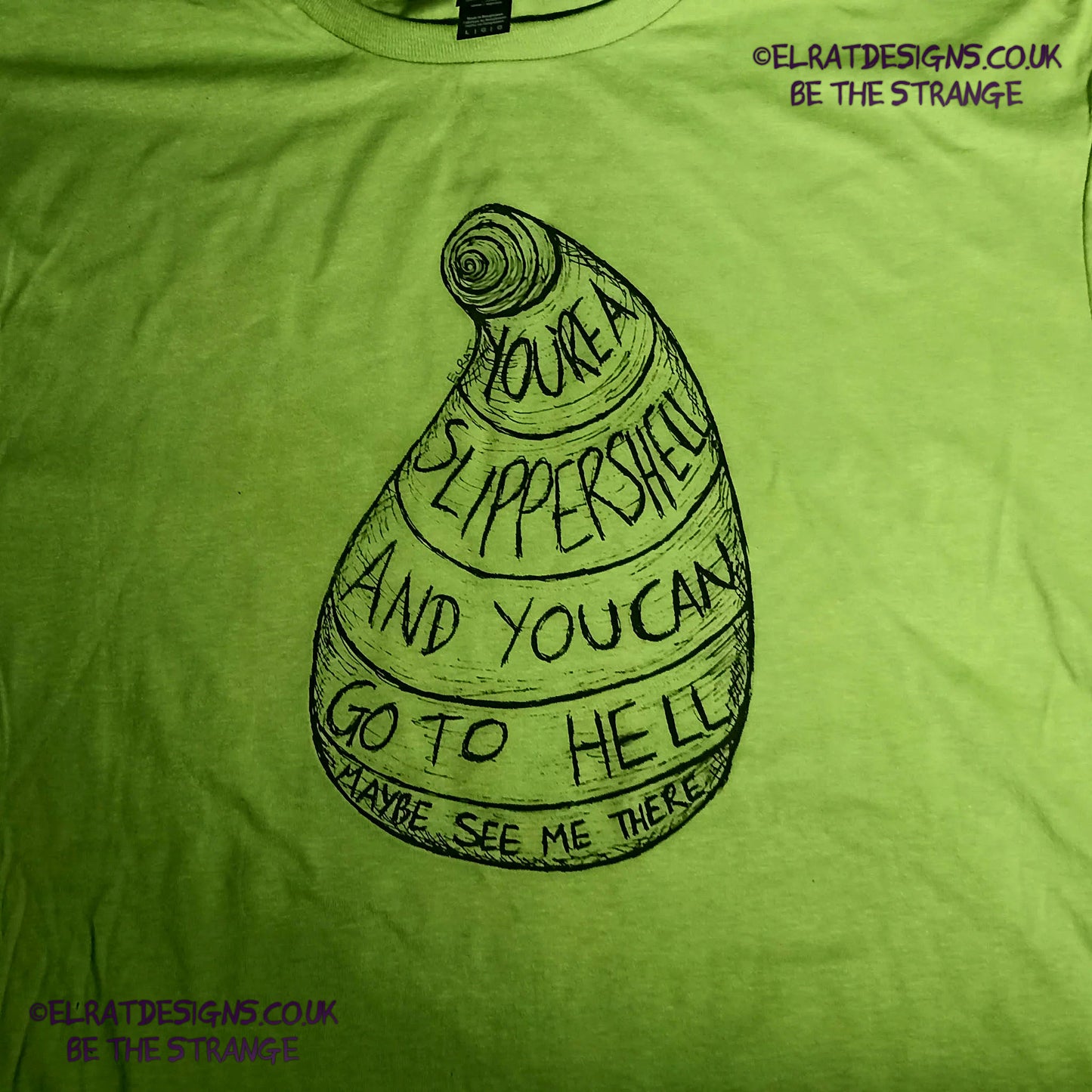 Throwing Muses, Slippershell, hand drawn by ElRat, hand printed by ElRat Designs - elratdesigns.co.uk