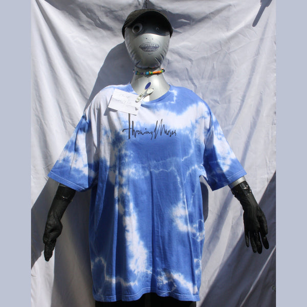 front view Throwing Muses 1986 logo - ONE OFF White/Blue Tie-Dye 2XL (#1) ***MISPRINT***