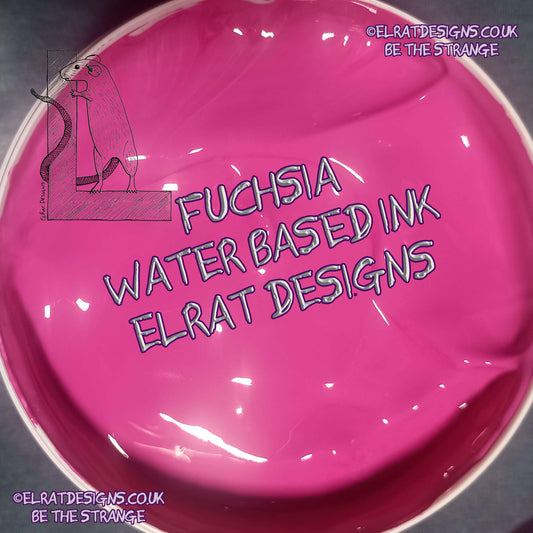 Fuchsia Eco Friendly, perfectly opaque water based ink - ElRat Designs - elratdesigns.co.uk