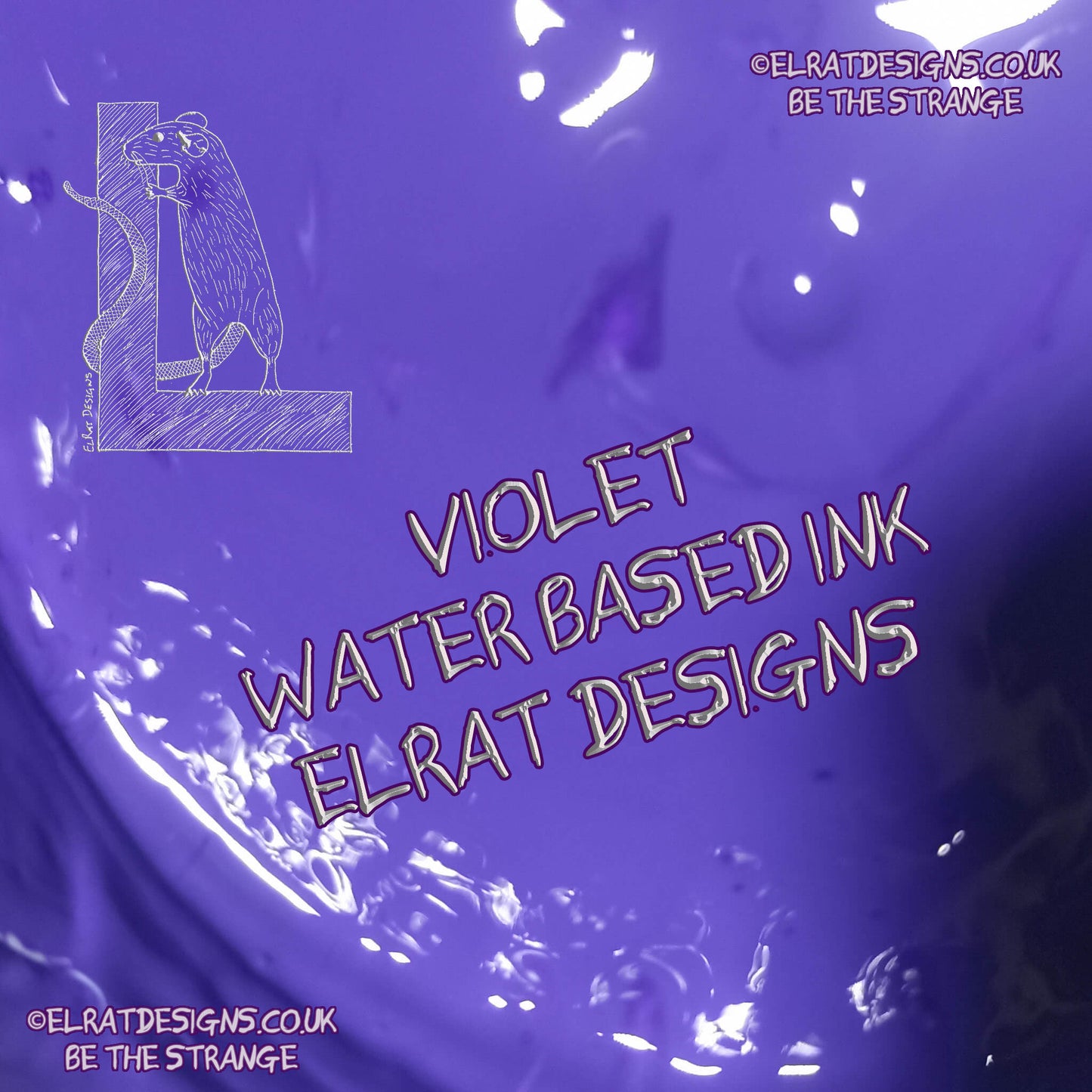 Violet Eco Friendly, perfectly opaque water based ink - ElRat Designs - elratdesigns.co.uk