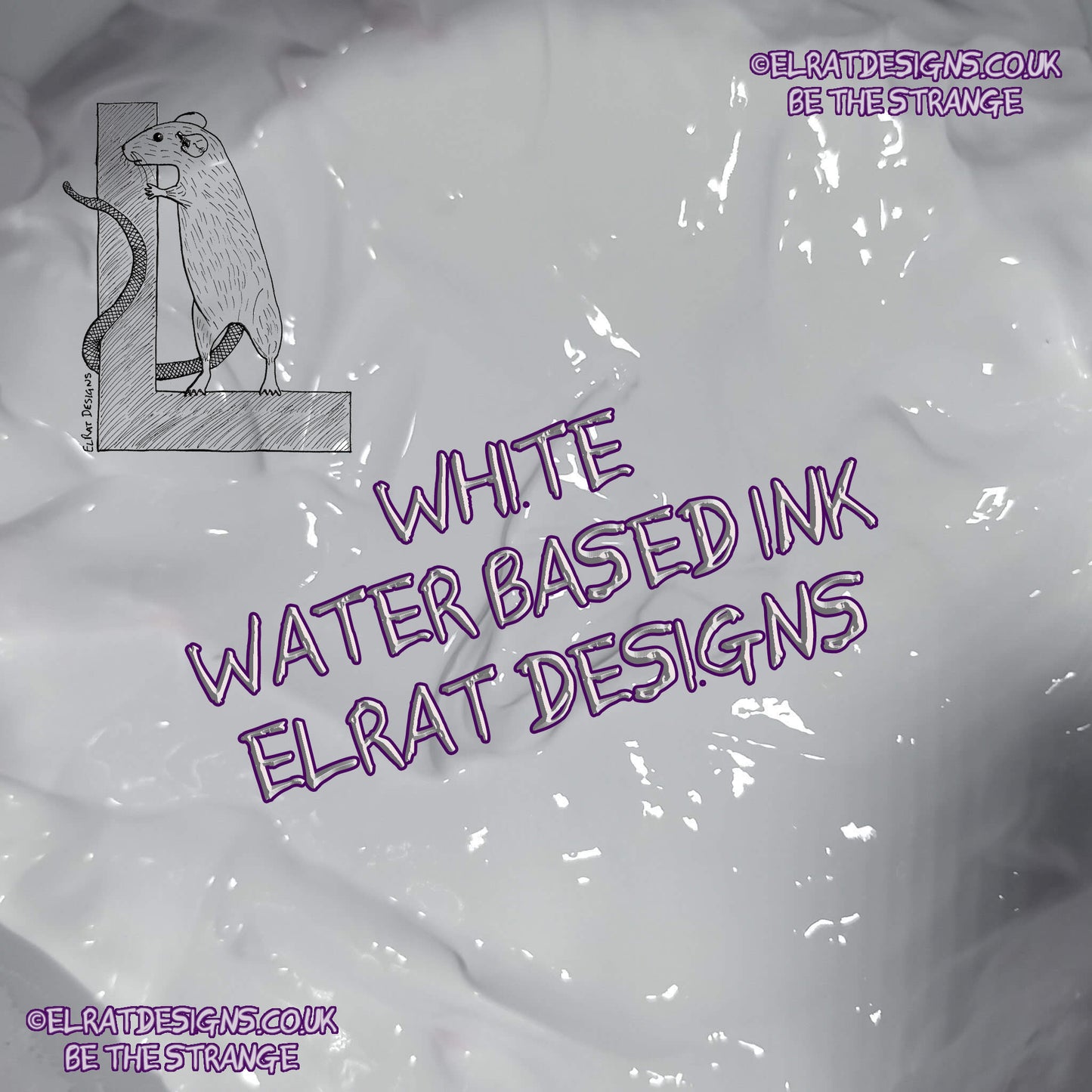 White Eco Friendly, perfectly opaque water based ink - ElRat Designs - elratdesigns.co.uk
