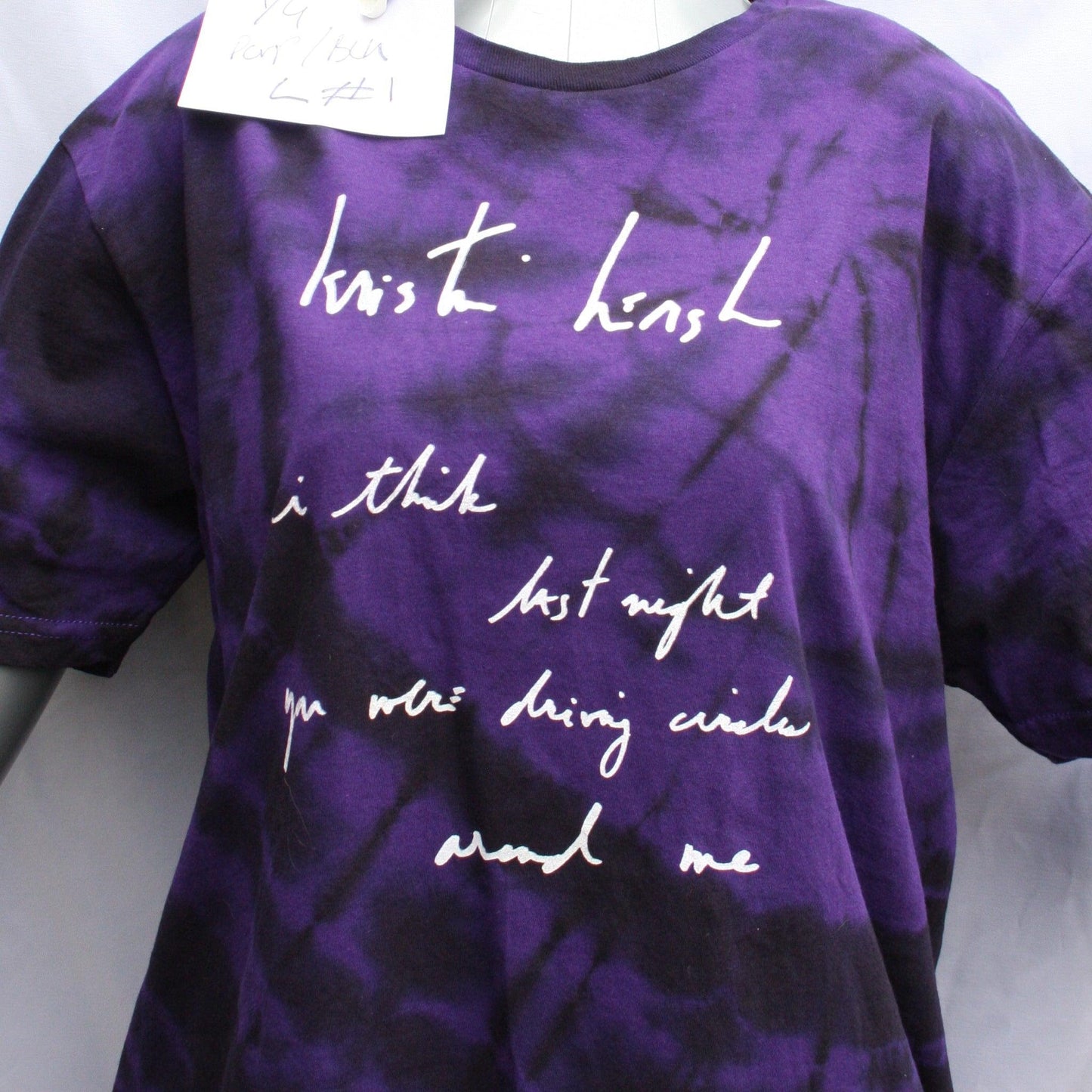 Your Ghost - Kristin Hersh T - Shirt - Large ONE OFF Purple/Black Tie - Dye (#1) ***MISPRINT*** - ElRatDesigns - T Shirt