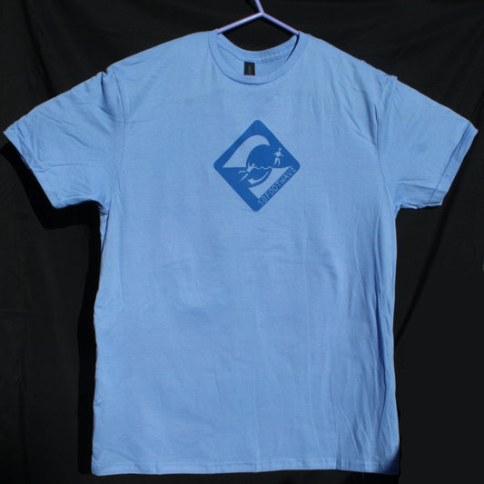 50 foot wave logo - Carolina Blue T-Shirt with Blue print - ElRatDesigns - T Shirt