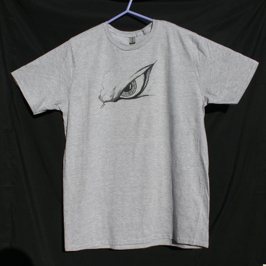 Kaiju eye tee - Grey T-Shirt with Black print - ElRatDesigns - T Shirt