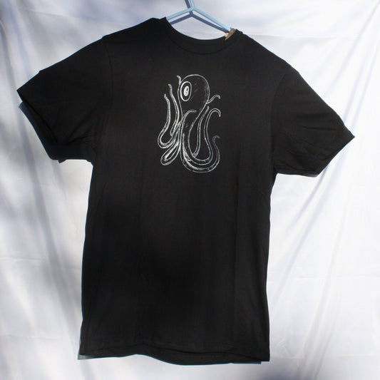 Octoclops tee - Black T-Shirt with white print - ElRatDesigns - T Shirt