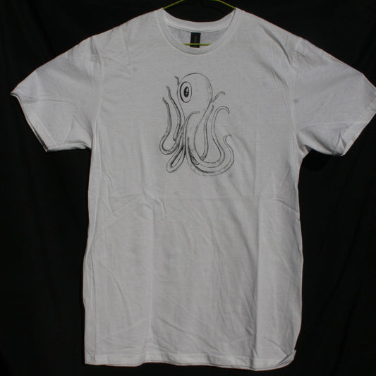 Octoclops tee - White T-Shirt with black print - ElRatDesigns - T Shirt